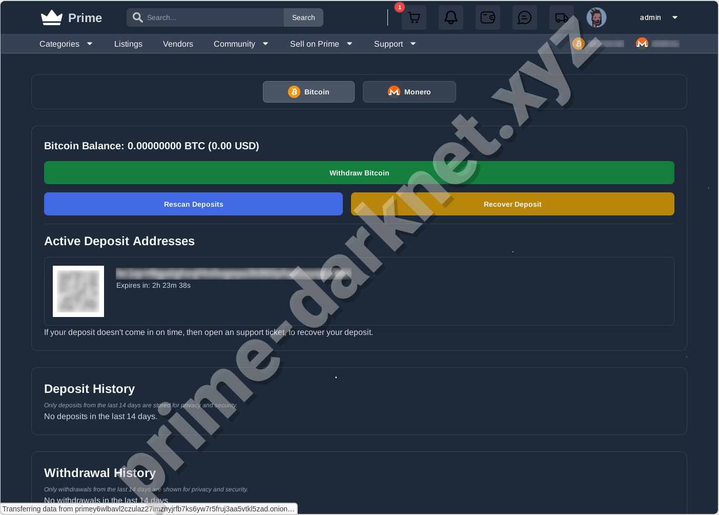 Prime Bitcoin Wallet - Fast and Reliable on Prime Marketplace